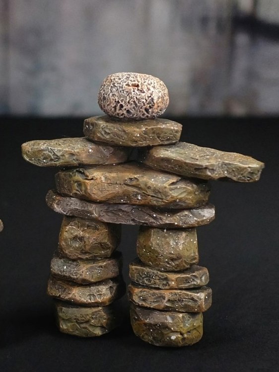 Inukshuk Stone Figurine 6" - Lemon And Lavender Toronto