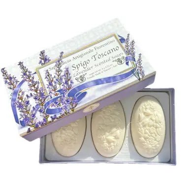 Italian Embossed Lavender Soap - Set of 3 - Lemon And Lavender Toronto