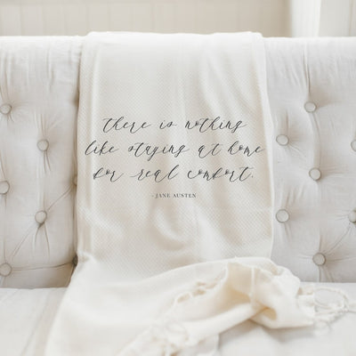 Jane Austen Quote Lightweight Throw - Lemon And Lavender Toronto