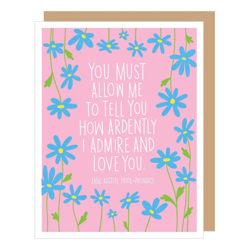 Jane Austen Quote Love Card - Lemon And Lavender Toronto