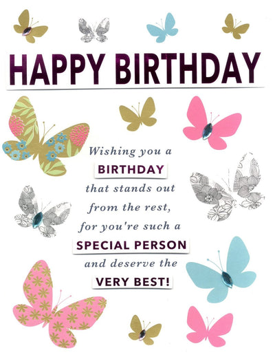 Jumbo Birthday Card with Butterflies - Lemon And Lavender Toronto