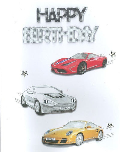 Jumbo Birthday Sports Cars Card - Lemon And Lavender Toronto