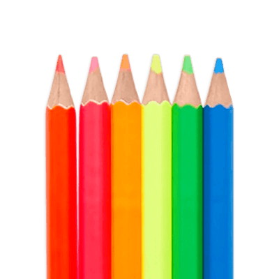 Jumbo brights neon colored pencils - set of 6 - Lemon And Lavender Toronto