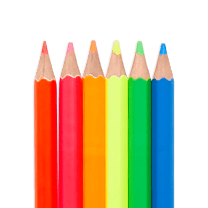 Jumbo brights neon colored pencils - set of 6 - Lemon And Lavender Toronto