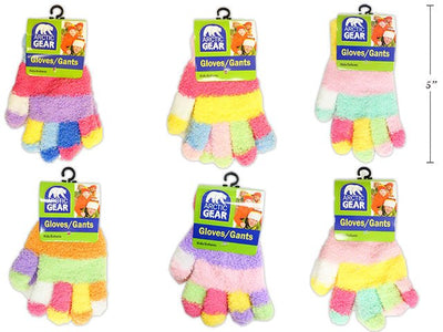 Kid's Cozy Multi-Color Gloves - Sold Individually - Lemon And Lavender Toronto