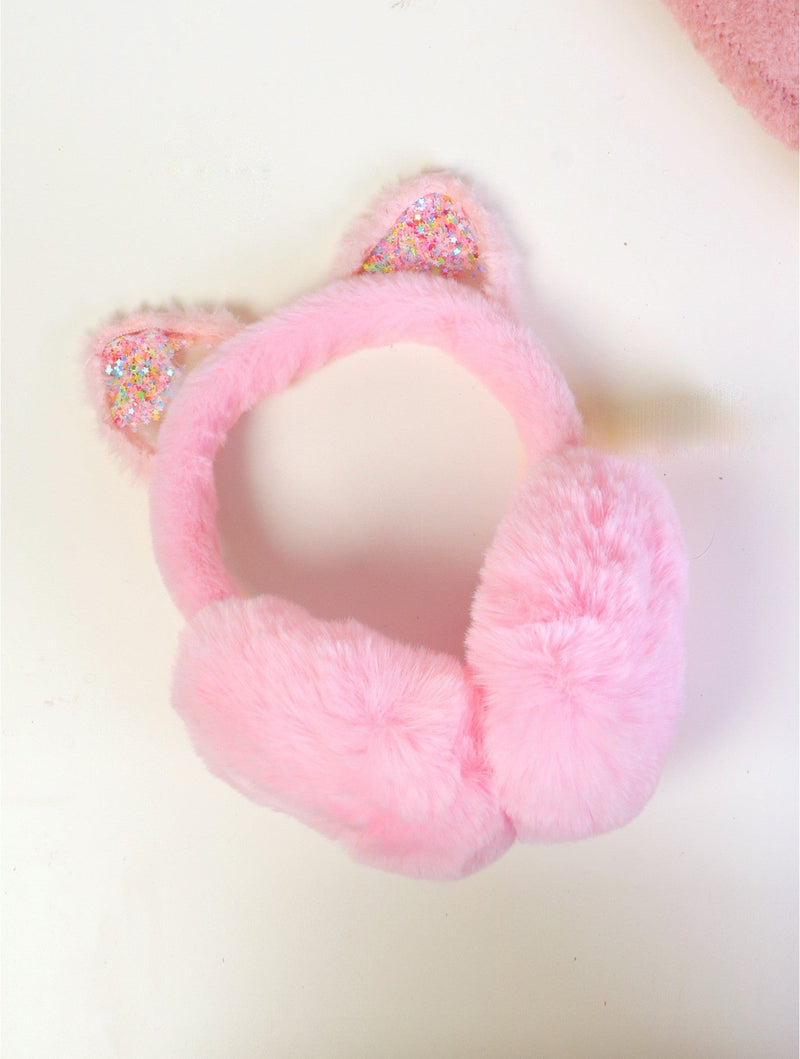 Kids Plush Bear EarMuffs with Glitter Ears - Lemon And Lavender Toronto