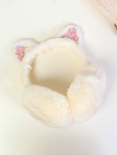 Kids Plush Bear EarMuffs with Glitter Ears - Lemon And Lavender Toronto