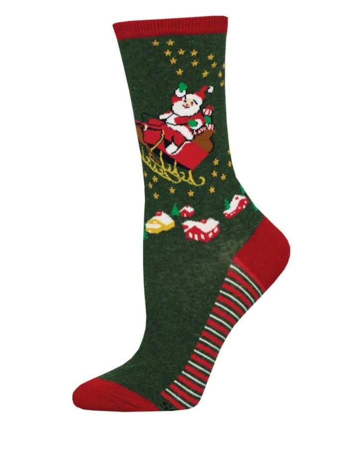 Ladies Christmas Santa Sleighing It Socks - Lemon And Lavender Toronto