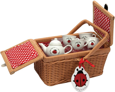 Ladybug Porcelain Tea Set In a Basket 🐞 - Lemon And Lavender Toronto