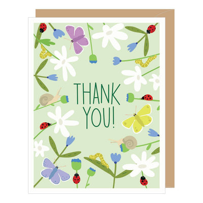 Ladybugs and Inchworms Thank You Card - Lemon And Lavender Toronto