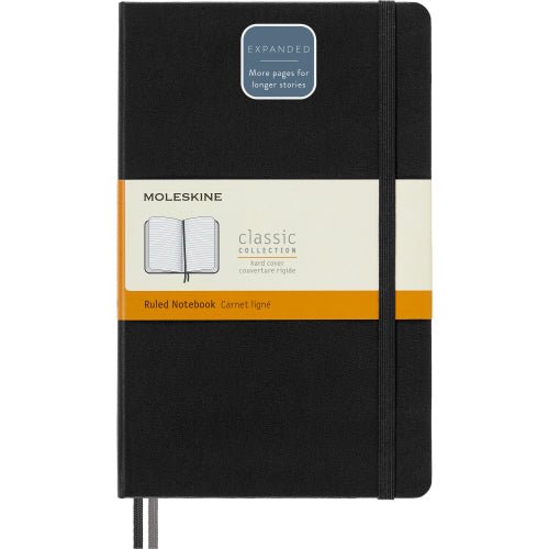Large Black Hard Cover Ruled Notebook-Expanded - Lemon And Lavender Toronto