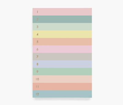 Large Numbered Colour Block Memo Notepad - Rifle Paper - Lemon And Lavender Toronto