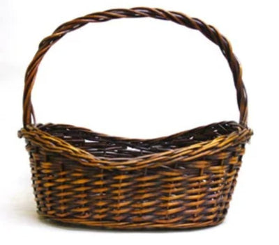 Large Oval Brown Willow Basket with Handle - Lemon And Lavender Toronto