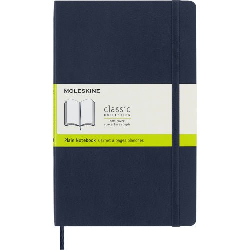Large Sapphire Blue Soft Cover Plain Notebook - Lemon And Lavender Toronto