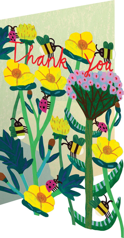 Laser Cut Thank You Card– Flowers and Bees - Lemon And Lavender Toronto