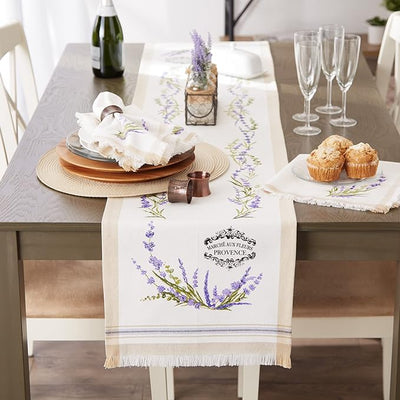 Lavender Garland Embellished Table Runner - Lemon And Lavender Toronto