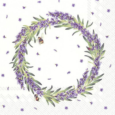 Lavender Wreath COCKTAIL Napkins - Lemon And Lavender Toronto