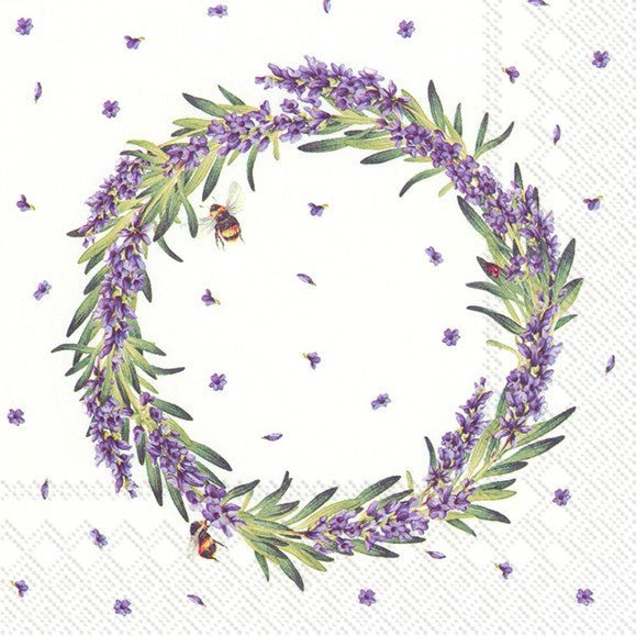 Lavender Wreath Luncheon Napkins - Lemon And Lavender Toronto