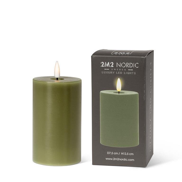 LED Pillar Candle-Green - Lemon And Lavender Toronto