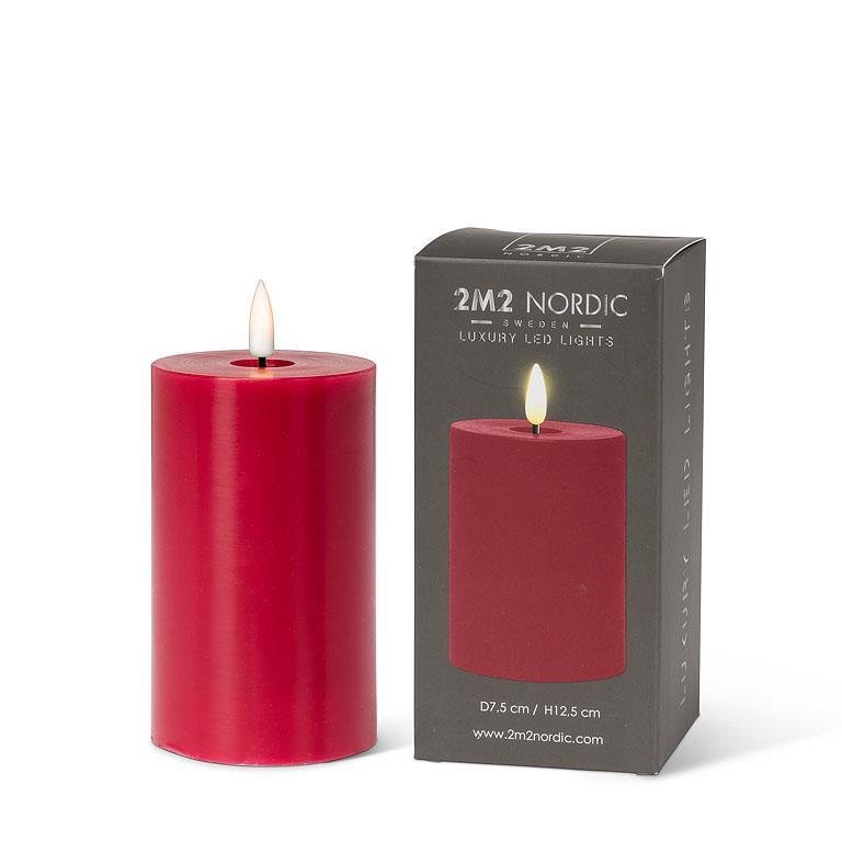 LED Pillar Candle-Red - Lemon And Lavender Toronto