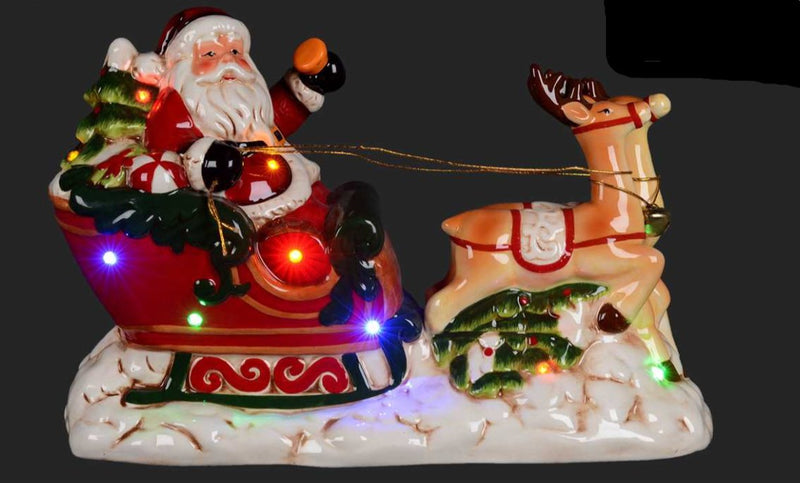 Led Santa with Reindeers - Lemon And Lavender Toronto