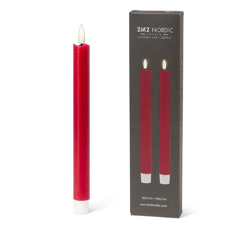 LED Taper Candle. Set of 2-Red - Lemon And Lavender Toronto