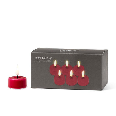 LED Tealight. Set of 6-Red - Lemon And Lavender Toronto