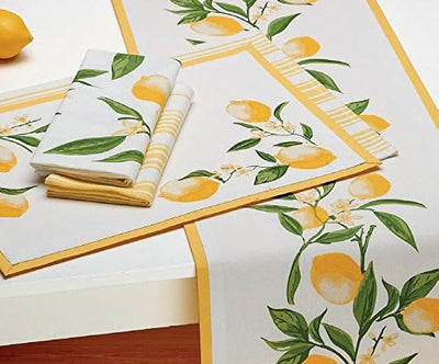 Lemon Bliss Printed Table Runner - Lemon And Lavender Toronto