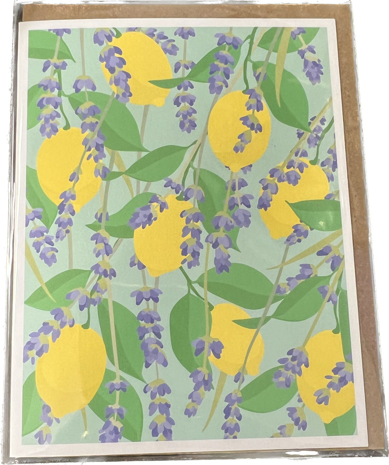 Lemon & Lavender Blank Greeting Card - Lemon And Lavender Toronto