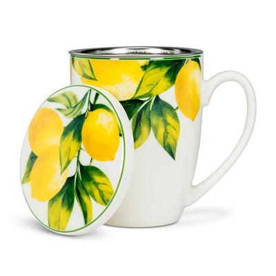 Lemon Tree Covered Mug & Strainer. 3 pieces - Lemon And Lavender Toronto