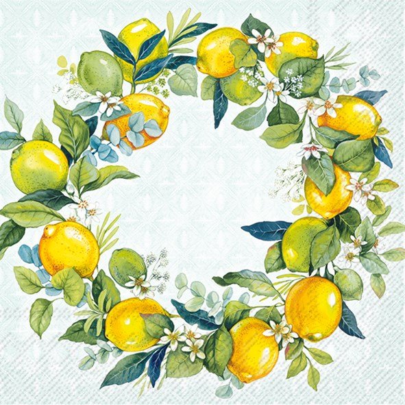 Lemon Wreath Luncheon Napkins - Lemon And Lavender Toronto