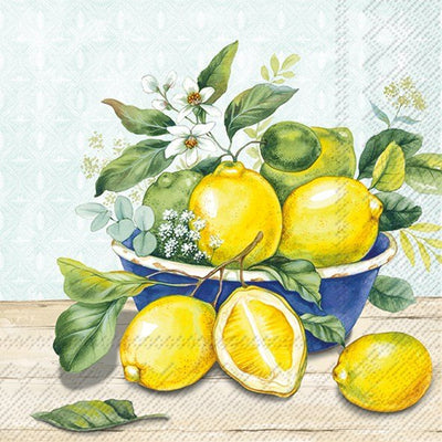 Lemons in a Bowl Luncheon Napkins - Lemon And Lavender Toronto