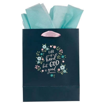 Let's Celebrate Blue Floral Medium Gift Bag - Lemon And Lavender Toronto