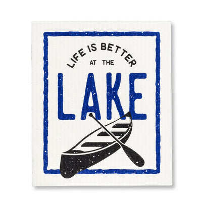 Life is Better at the lake Dishcloths. Set of 2 - Lemon And Lavender Toronto