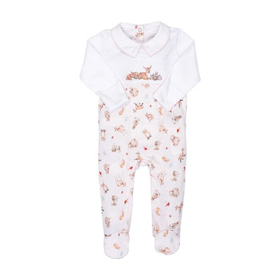 Little Forest Woodland Animal Printed Sleepsuit - Lemon And Lavender Toronto