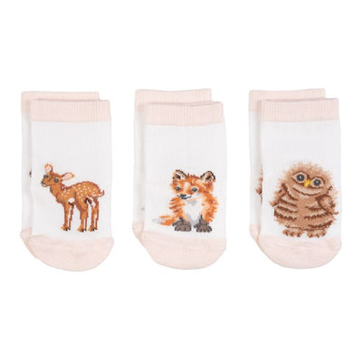 Little Forest Woodland Animals Baby Socks - Lemon And Lavender Toronto