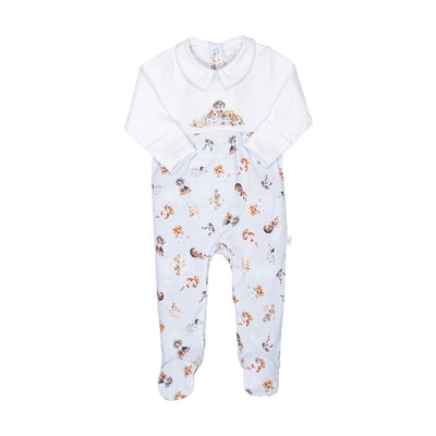 Little Paws Dog Printed Sleepsuit - Lemon And Lavender Toronto