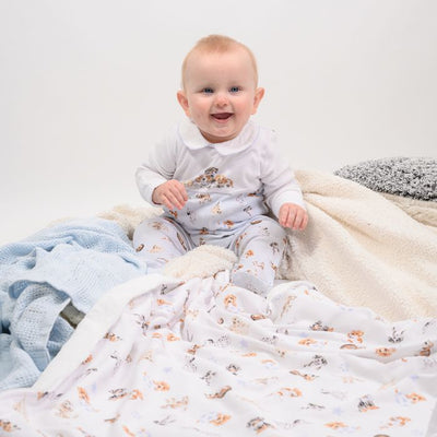 Little Paws Dog Printed Sleepsuit - Lemon And Lavender Toronto