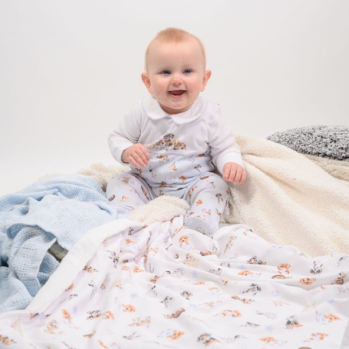 Little Paws Dog Printed Sleepsuit - Lemon And Lavender Toronto