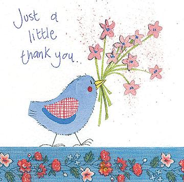 Little Thank You Bird - Mini Card - Lemon And Lavender Toronto