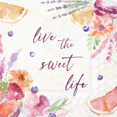 Live the sweet Life COCKTAIL Napkins - Lemon And Lavender Toronto