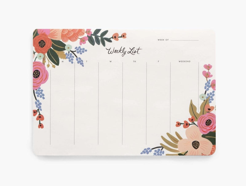 Lively Floral Weekly Desk Pad - Rifle Paper - Lemon And Lavender Toronto