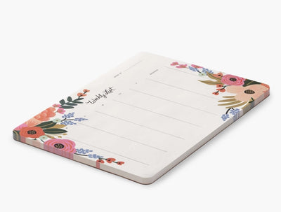 Lively Floral Weekly Desk Pad - Rifle Paper - Lemon And Lavender Toronto