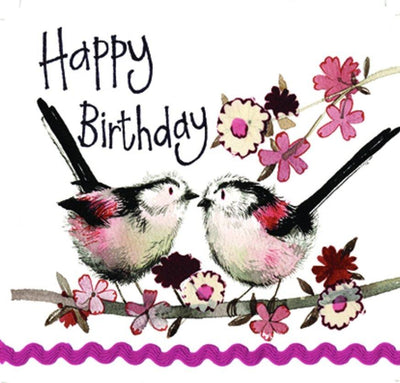 Long tails Garden Bird Birthday Card - Lemon And Lavender Toronto