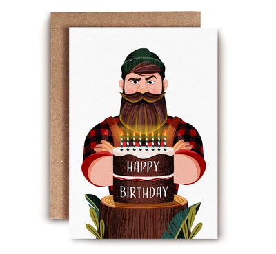 Lumberjack Happy Birthday Card - Lemon And Lavender Toronto