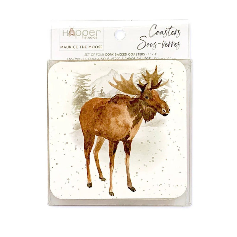 Maurice the Moose Coaster Set of 4 - Lemon And Lavender Toronto