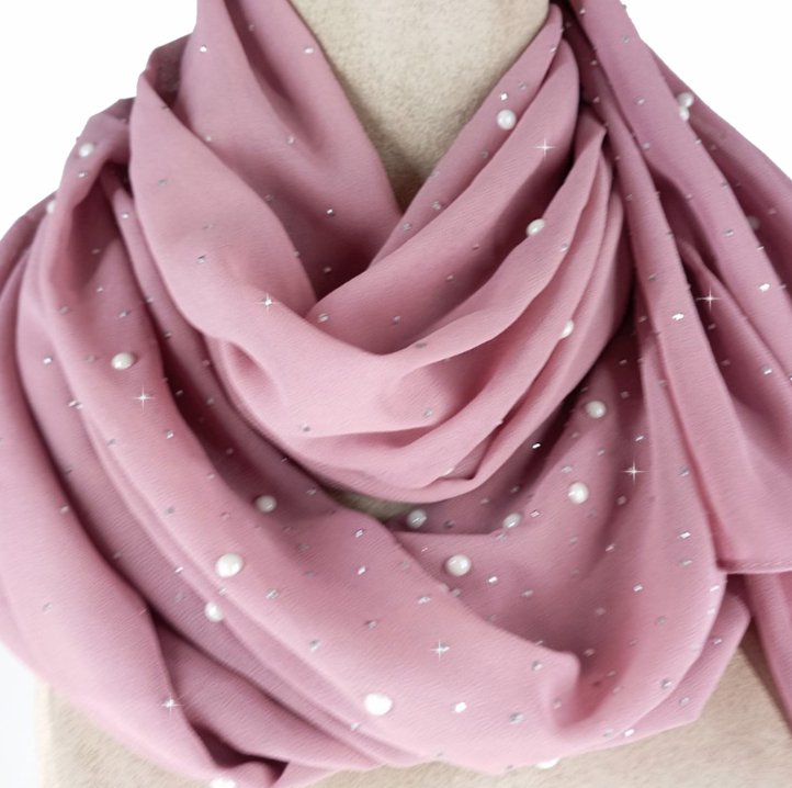 Mauve Pearl Scarf - Jacqueline Kent - Lemon And Lavender Toronto