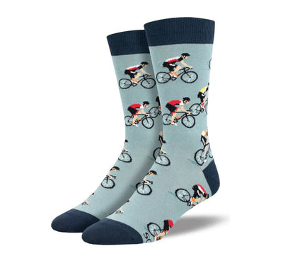 Men's Cycling Crew Socks - Lemon And Lavender Toronto