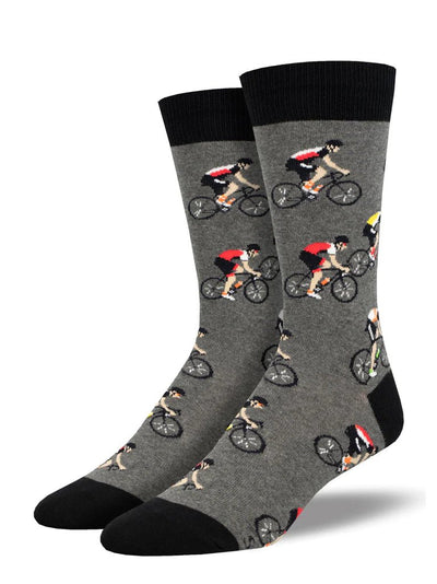 Men's Cycling Crew Socks - Lemon And Lavender Toronto