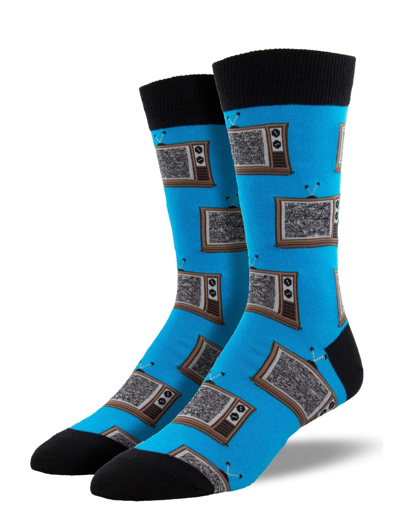 Mens Retro TV Socks - Lemon And Lavender Toronto